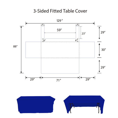 3-Sided Fitted Table Cover