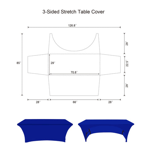 3-Sided Stretch Table Cover