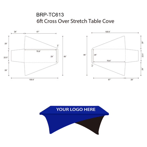 Trade Show Table Cloth 6ft Cross Over