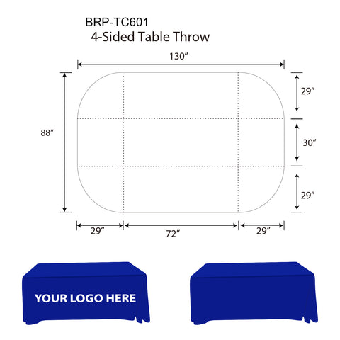 Custom Trade Show Table Cloth 6ft 4-Sided