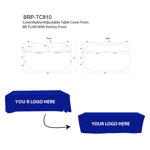 Custom Adjustable Tablecloths From 8ft to 6ft