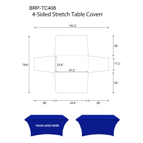 Trade Show Fitted Table Covers 4ft 4-Sided