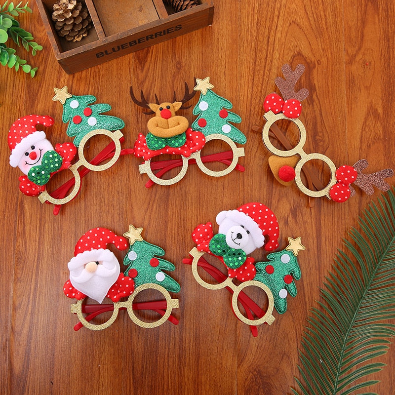 Christmas New Christmas Tree Colored Glasses Cartoon Antlers Elderly Children Holiday Party Gifts Small Gifts