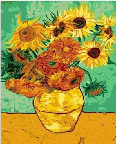 Sunflowers vincent van gogh paint by numbers canvas from paint pots