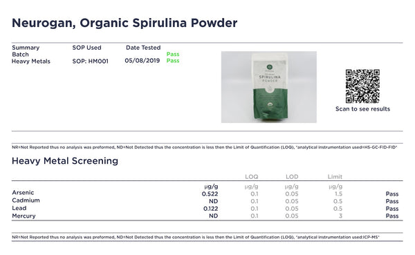 Neurogan, Organic Spirulina Powder