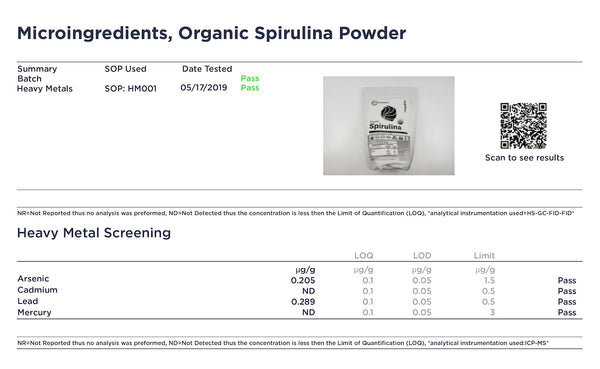 Microingredients, Organic Spirulina Powder