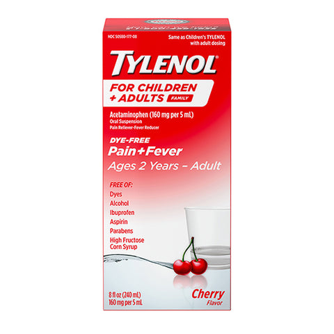 Box of Tylenol Acetaminophen Pain Reliever & Fever Reducer Liquid