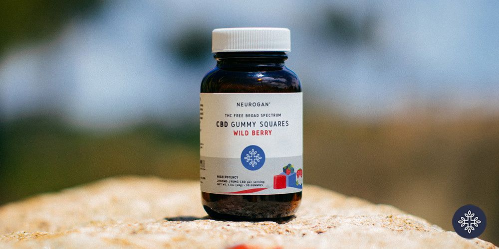 A bottle of Neurogan's Broad Spectrum CBD Gummies