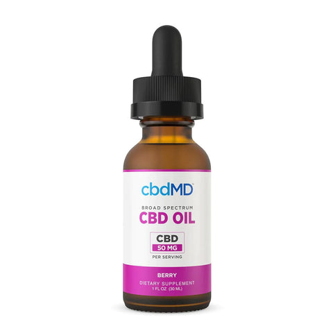 Bottle of CBDMD Broad Spectrum CBD Oil