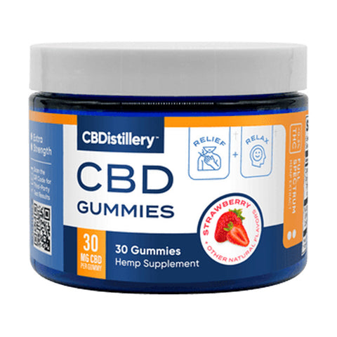 Jar of CBDistillery 30 mg Full Spectrum CBD Gummies, Best CBD Gummies for Potential Pain Relief Overall
