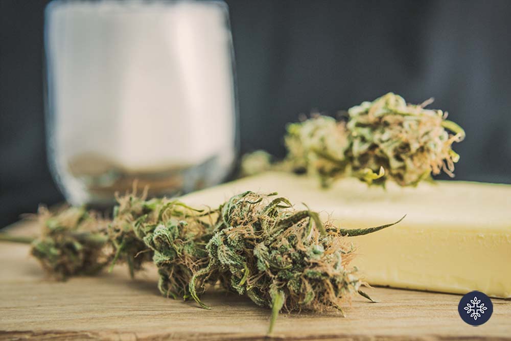 Hemp flower on a table