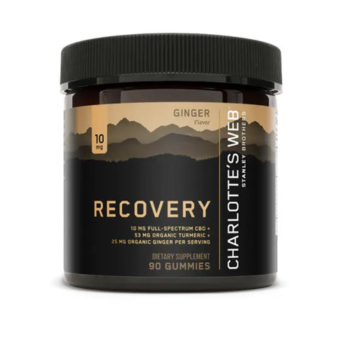 Bottle of Charlotte's Web Muscle Recovery Gummies (Ginger)