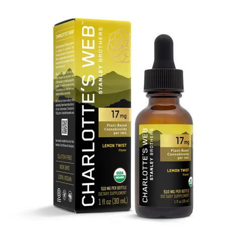 Bottle and box of Charlotte's Web CBD Oil