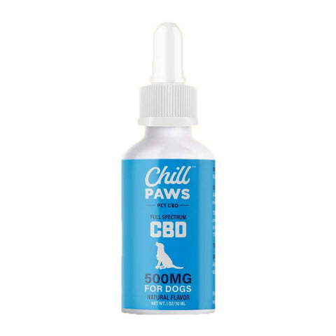 Bottle of Chill Paws 500mg Full Spectrum CBD Oil for Dogs