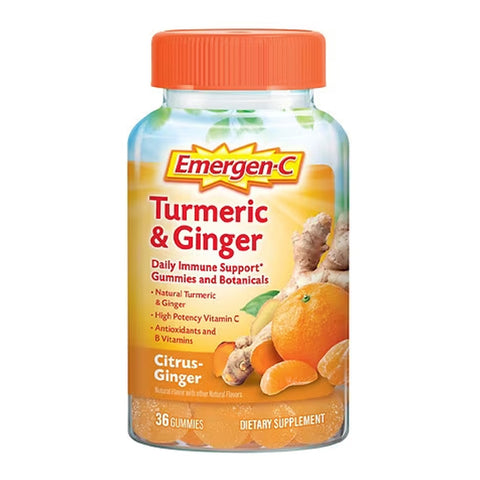 Jar of Emergen-C Turmeric & Ginger Gummies, best gummies to Target Healthy Gut Inflammation Response