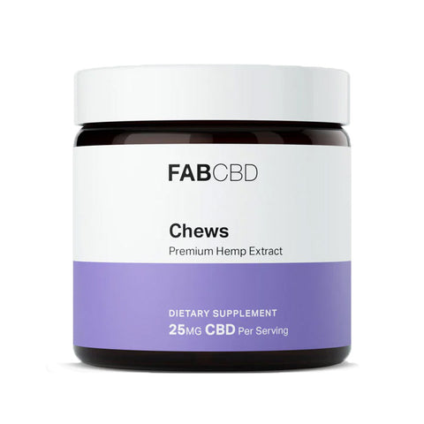 Bottle of FAB CBD Anytime Chews (Assorted Fruit)