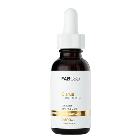 Bottle of FABCBD CBG + CBD Oil