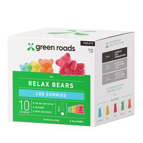 Box of Green Roads CBD Gummies Relax Bears, the Best Calming Blend for Seniors