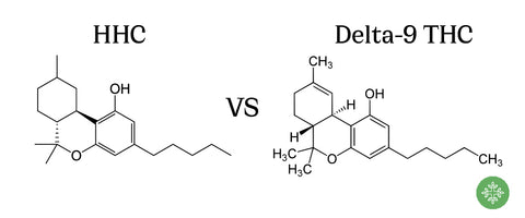 HHC VS Delta-9 THC Molecule structure
