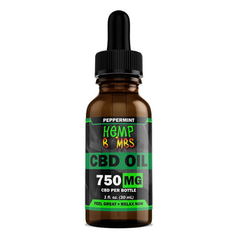 Bottle of Hemp bomb CBD Oil 750mg