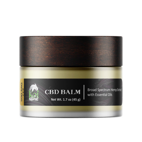 Jar of Koi Healing Balm, the Best Broad Spectrum CBD Balm for Localized Muscle Pain