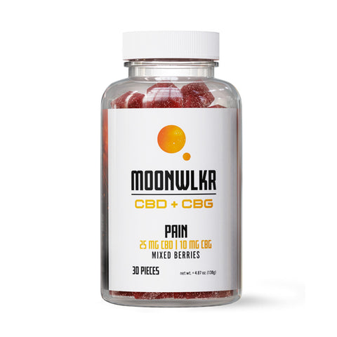 Jar of Moonwlkr CBD+CBG Pain Gummies