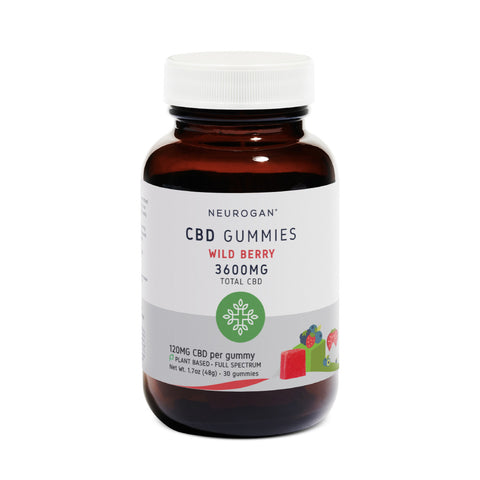 Bottle of  Neurogan CBD Gummy Squares