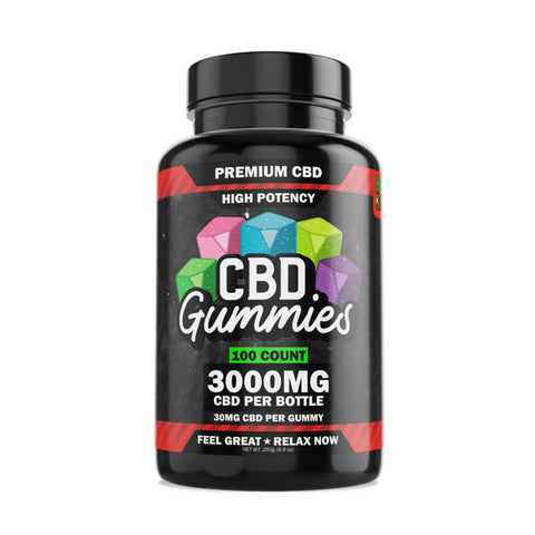 Jar of Hemp Bombs 100-Count High Potency CBD Gummies (3000 mg)