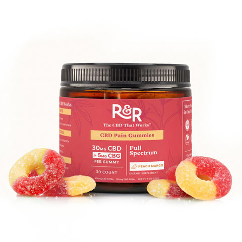 Bottle of R&R CBD+CBG Gummies