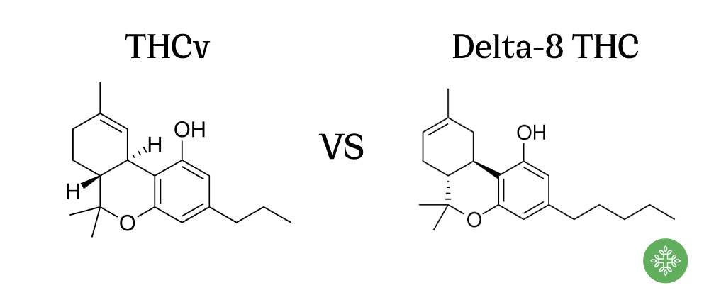 THCv VS Delta-8 THC Molecule