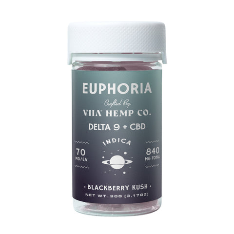 Bottle of VIIA Euphoria Indica Gummies