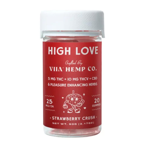 Bottle of VIIA Hemp High Love Libido Gummies