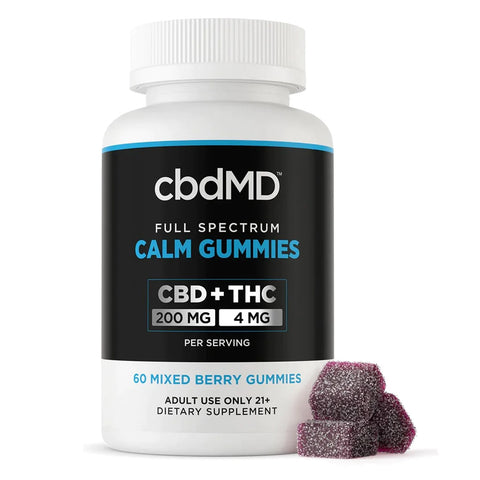 Bottle of cbdMD Calming Gummies