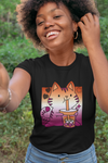 Lesbian Pride Kawaii Bubble Cat T-Shirt