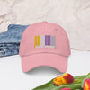 Nonbinary Pride "Assume Nothing" Barcode Dad hat