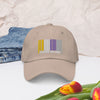 Nonbinary Pride "Assume Nothing" Barcode Dad hat