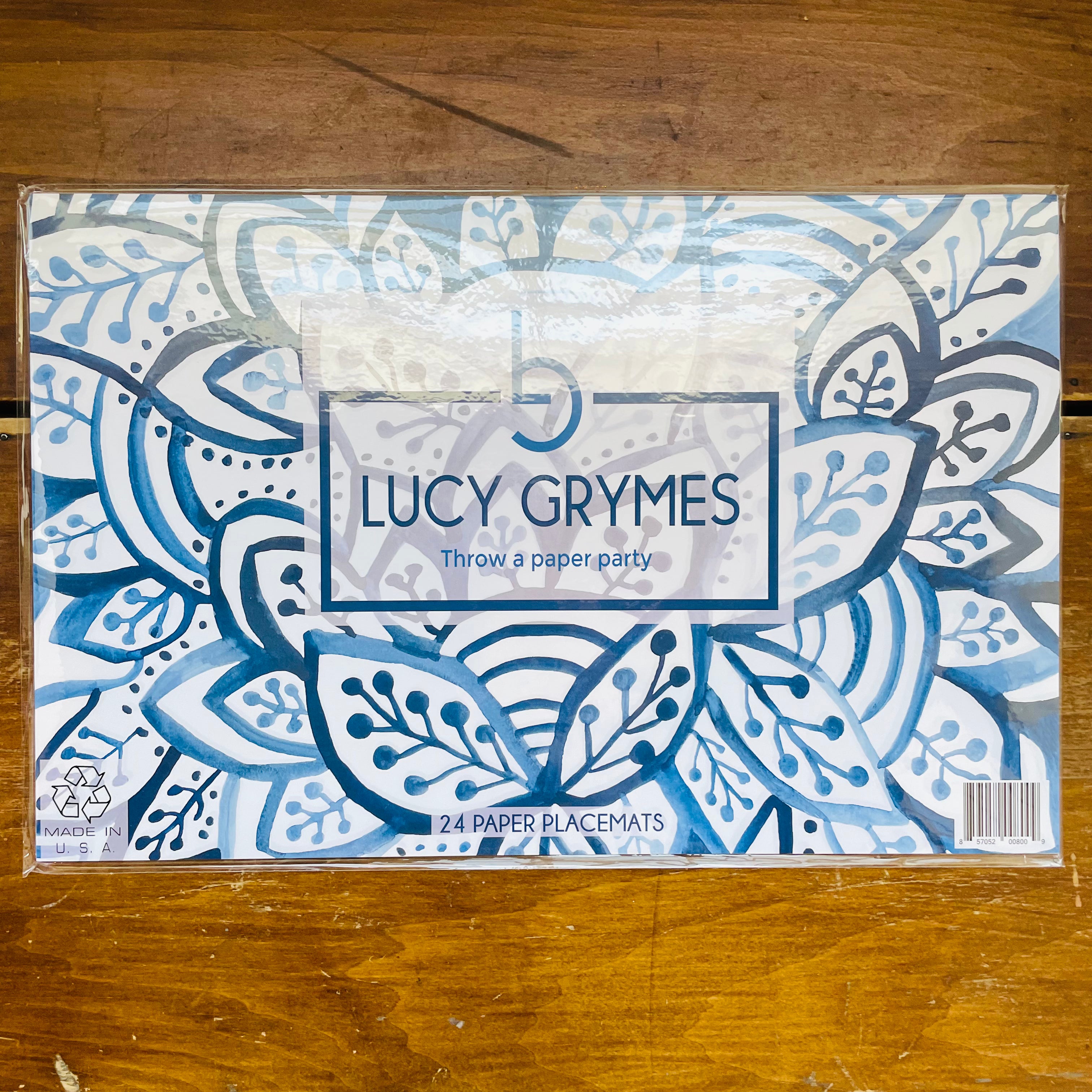 Blue Burst Paper Placemats- Lucy Grymes