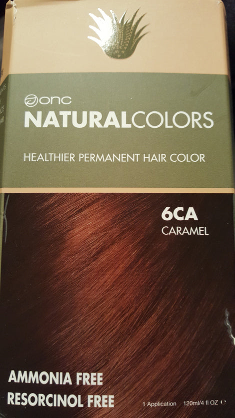 6CA CARAMEL HAIR DYE WITH ORGANIC INGREDIENTS 120 ML / 4 FL. OZ. Box Color