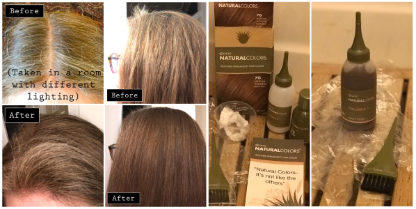 ONC NaturalColors 7G Medium Golden Blonde Before and After use, and What's in the Box Picture Thumbnails 600 x 300
