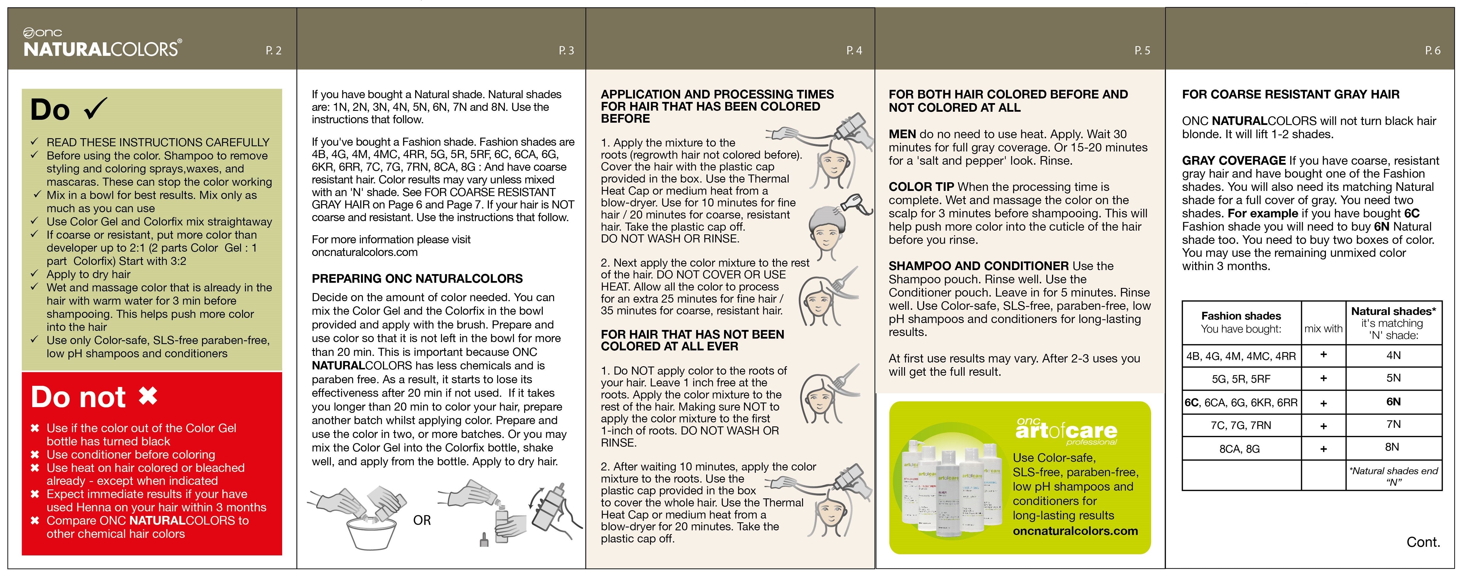 ONC NaturalColors Instructions 2