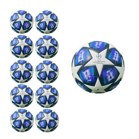 Pack of 10 Soccer Ball Size 5 of Champions League for Training Dark Blue