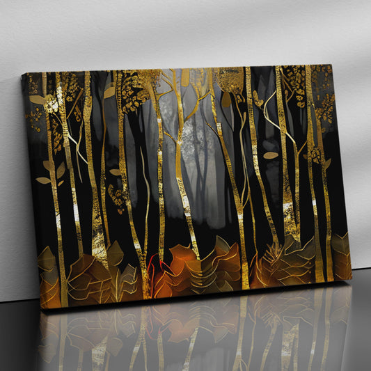 Luxury Golden Forest Canvas Painting - Large Canvas Art for Wall