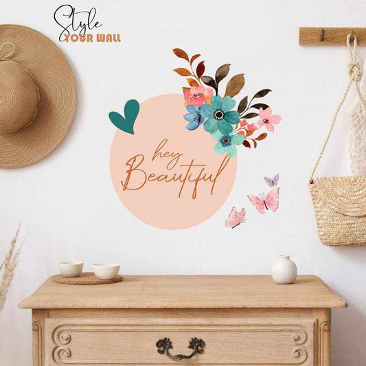 Colorful Flowers and Quotes Printed PVC Vinyl Stickers – Kotart