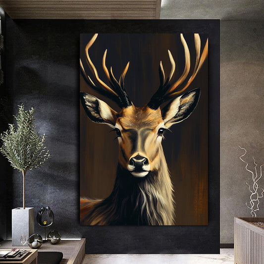 Vibrant Deer in Forest Canvas Art - Large Canvas Painting for Wall Dec -  Kotart