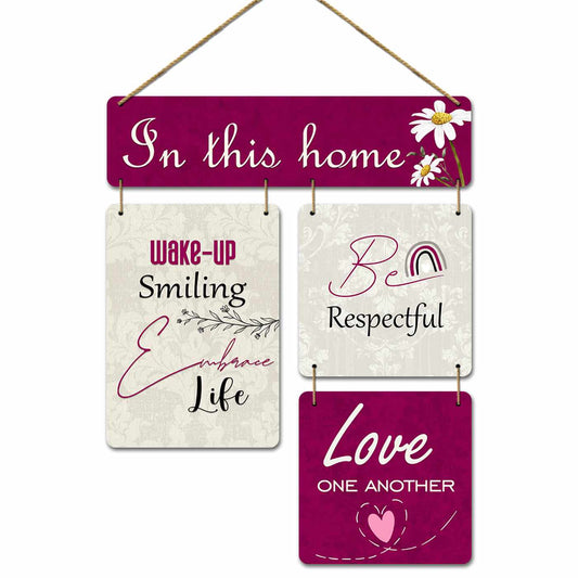 Cute Quotes MDF Wood Wall Hanging for Entryway Living Room Kids