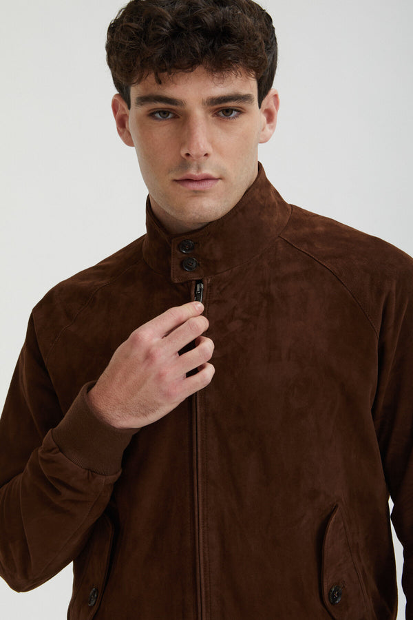 BARACUTA - Suede Leather Bomber Jacket