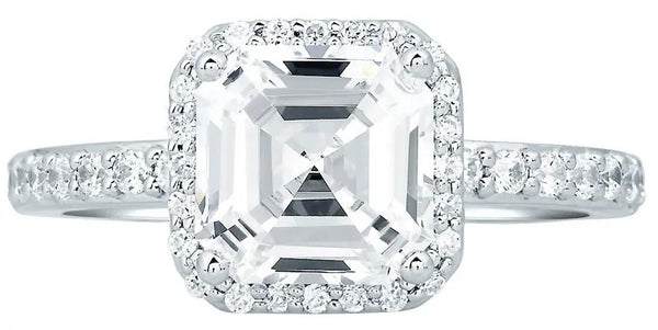 Asscher cut diamond ring