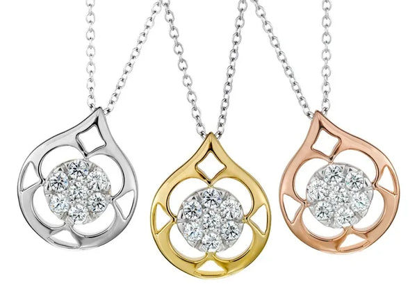 Hearts on fire three diamond Lorelie pendants