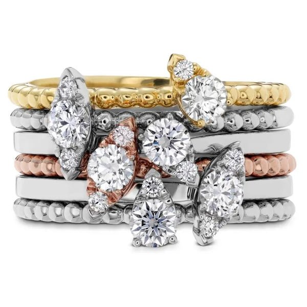 Hearts on fire diamond stack rings