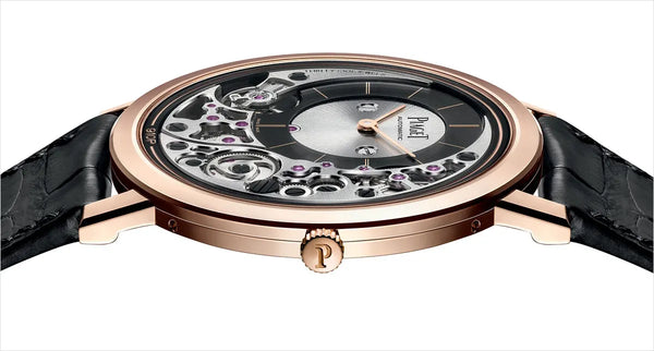 Rose gold and brown Piaget watch